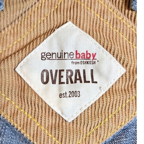 Denim Overalls 100% Cotton Genuine Baby by Oshkosh B'gosh Sz 9 Months Y2K - Picture 6 of 10